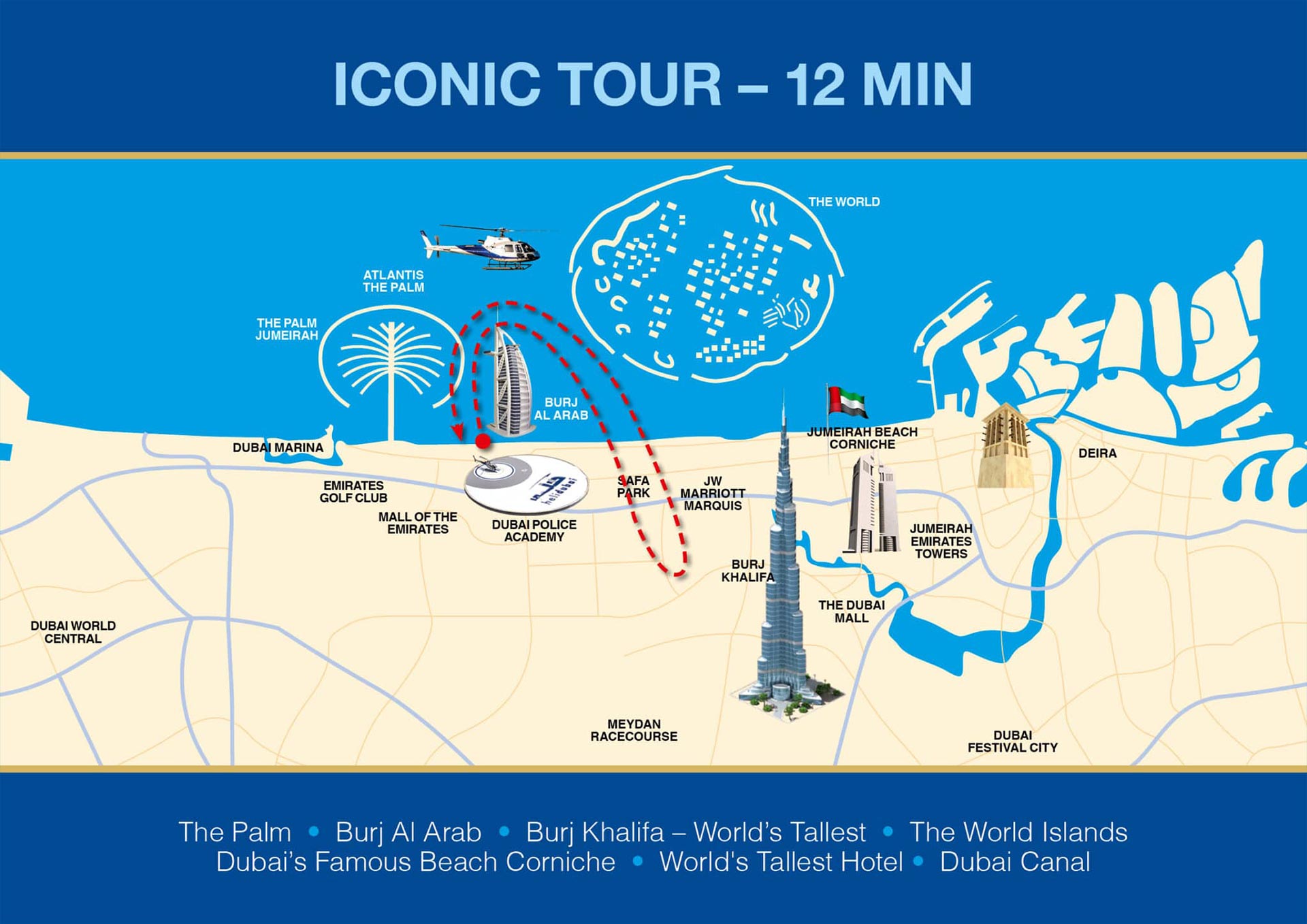 12 Mins Iconic Helicopter Tour Dubai